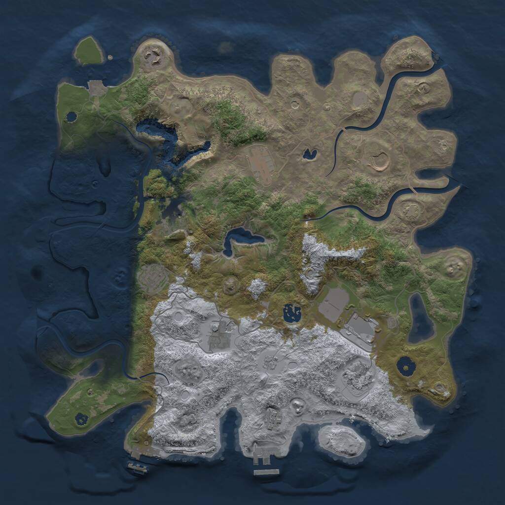 Rust Map: Procedural Map, Size: 4000, Seed: 99698, 16 Monuments
