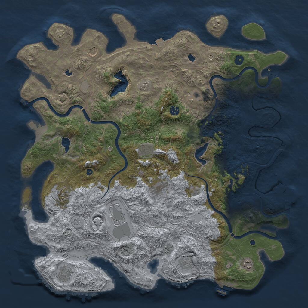 Rust Map: Procedural Map, Size: 4750, Seed: 4321, 17 Monuments