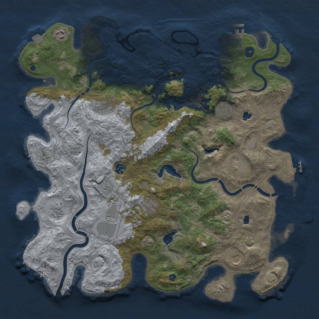 Rust Map: Procedural Map, Size: 4602, Seed: 178247, 17 Monuments
