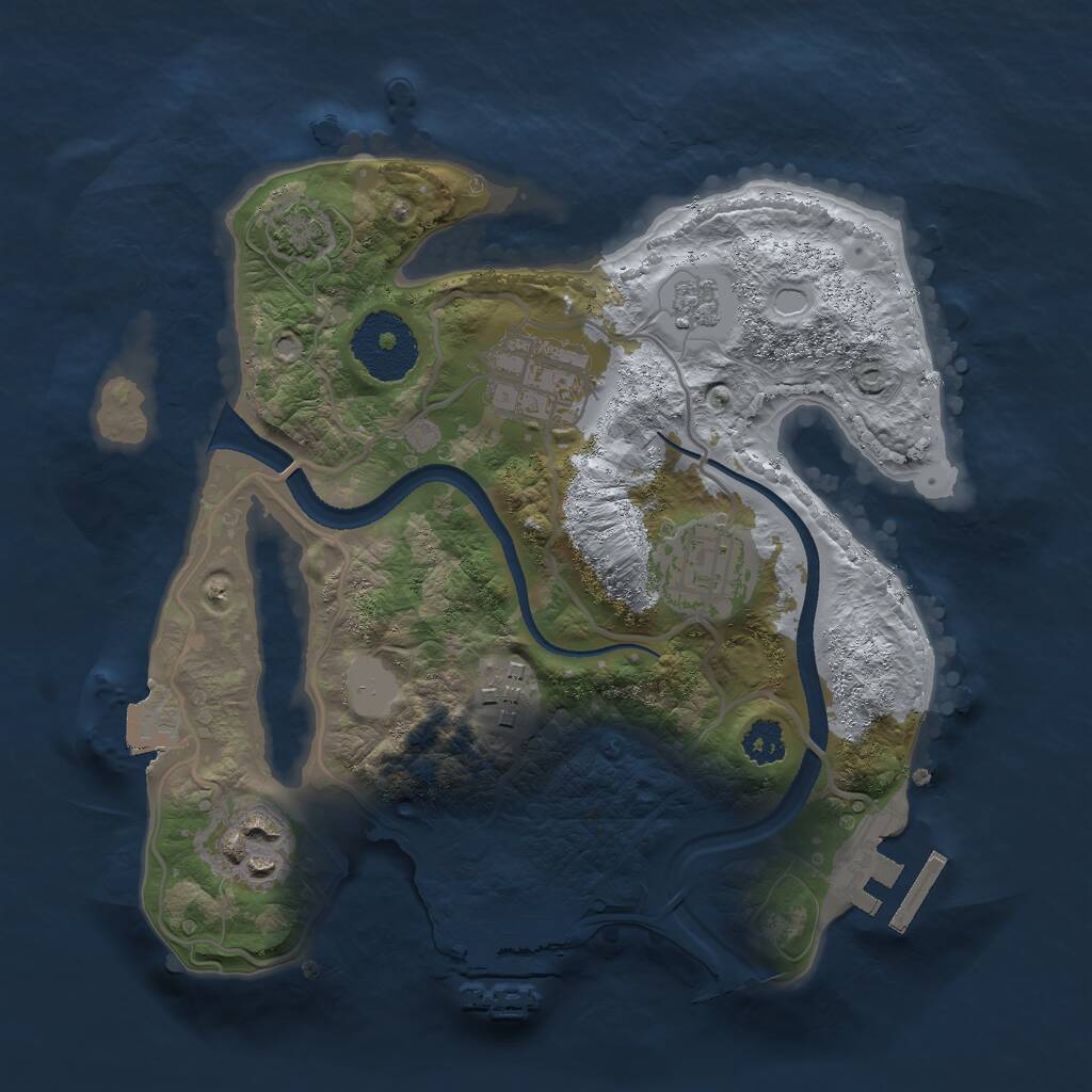 Rust Map: Procedural Map, Size: 2500, Seed: 1634374706, 9 Monuments