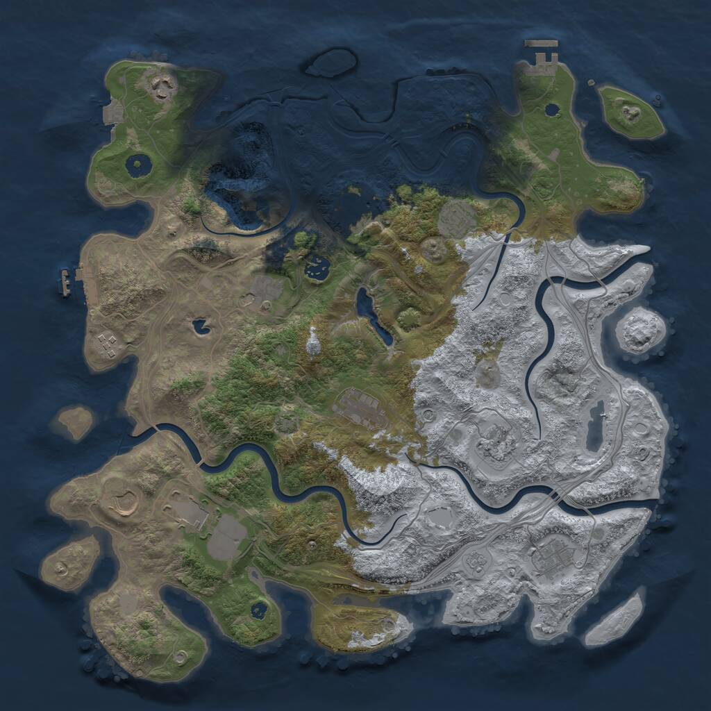 Rust Map: Procedural Map, Size: 4300, Seed: 806385303, 17 Monuments
