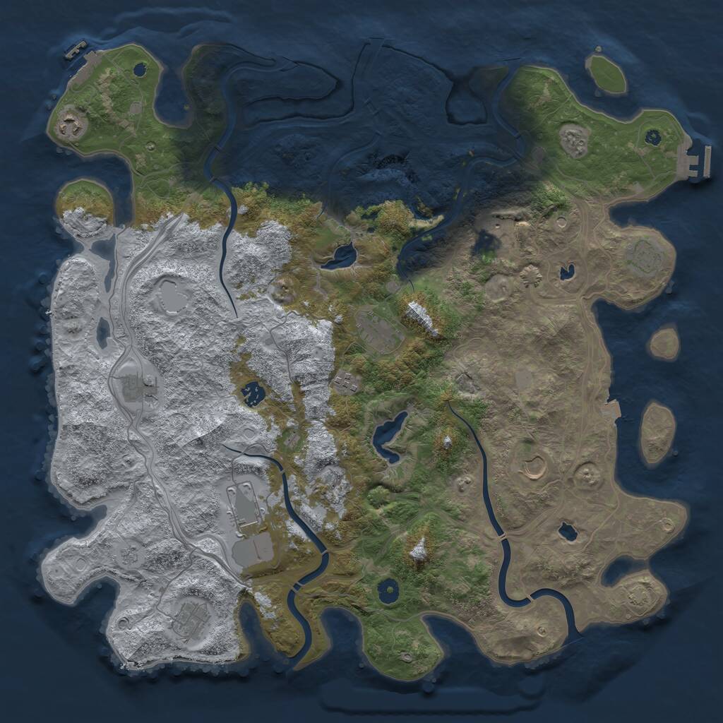 Rust Map: Procedural Map, Size: 4602, Seed: 671341, 17 Monuments