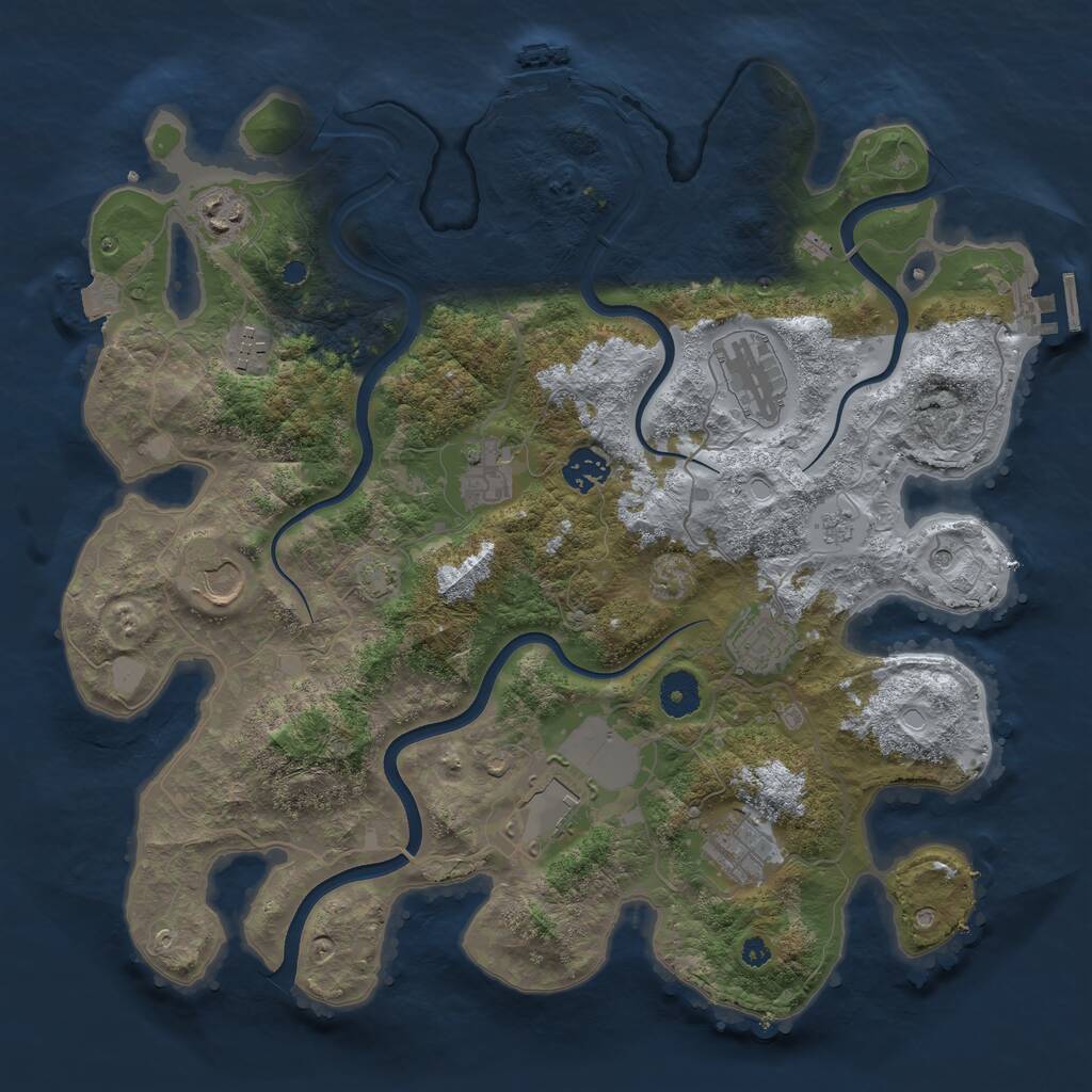 Rust Map: Procedural Map, Size: 3750, Seed: 37175177, 15 Monuments