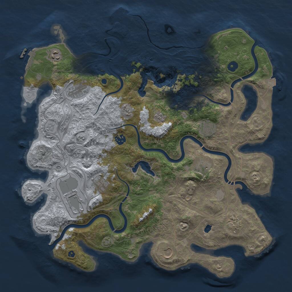 Rust Map: Procedural Map, Size: 4250, Seed: 79047979, 16 Monuments