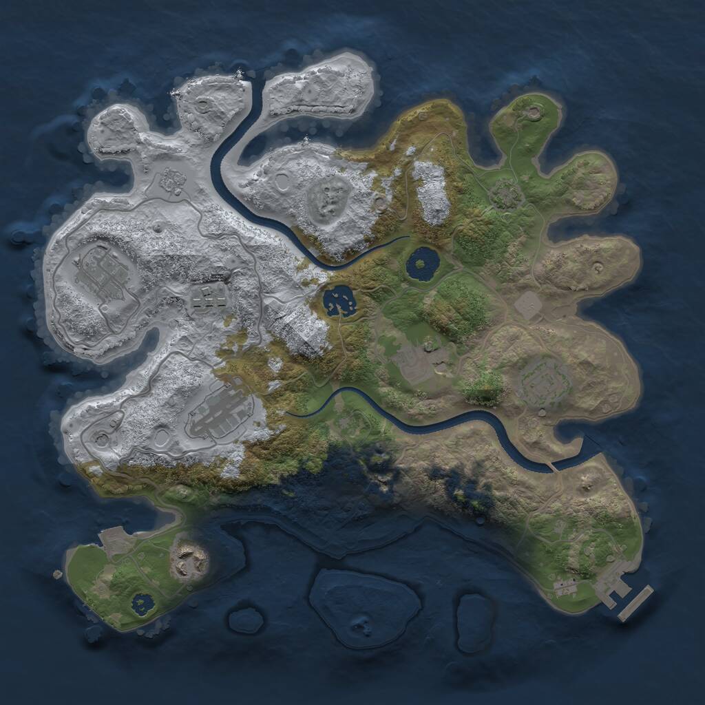Rust Map: Procedural Map, Size: 3200, Seed: 252263, 12 Monuments