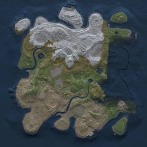 Thumbnail Rust Map: Procedural Map, Size: 3500, Seed: 384894294, 15 Monuments