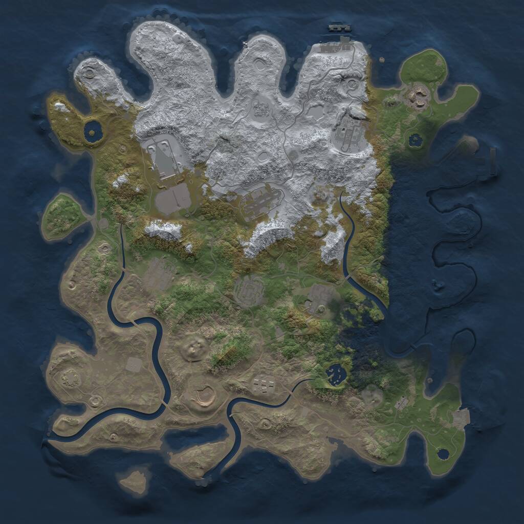 Rust Map: Procedural Map, Size: 3845, Seed: 47589, 16 Monuments