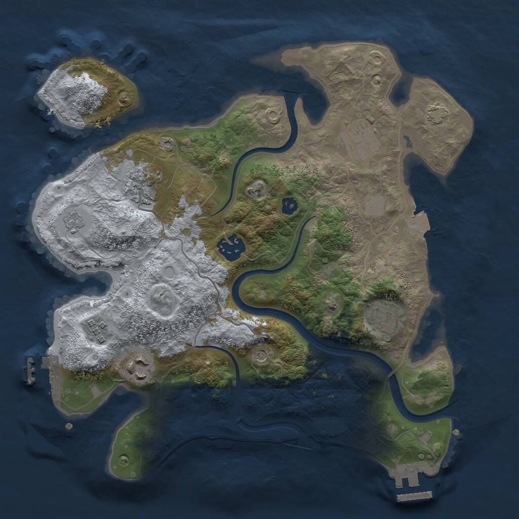 Rust Map: Procedural Map, Size: 3000, Seed: 444672371, 12 Monuments
