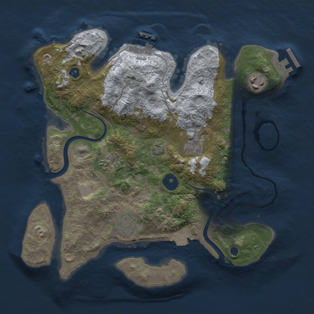 Rust Map: Procedural Map, Size: 3000, Seed: 1736576454, 9 Monuments