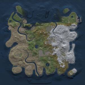 Thumbnail Rust Map: Procedural Map, Size: 3500, Seed: 1902336805, 15 Monuments