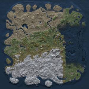 Thumbnail Rust Map: Procedural Map, Size: 6000, Seed: 8624, 17 Monuments