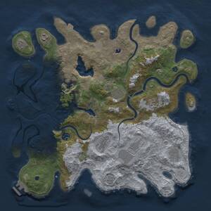 Thumbnail Rust Map: Procedural Map, Size: 4000, Seed: 7855528, 15 Monuments