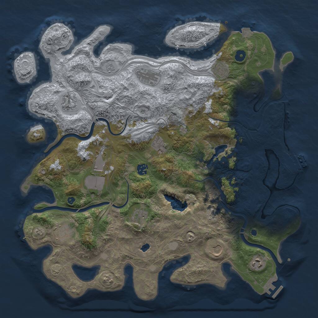 Rust Map: Procedural Map, Size: 4250, Seed: 549228342, 17 Monuments