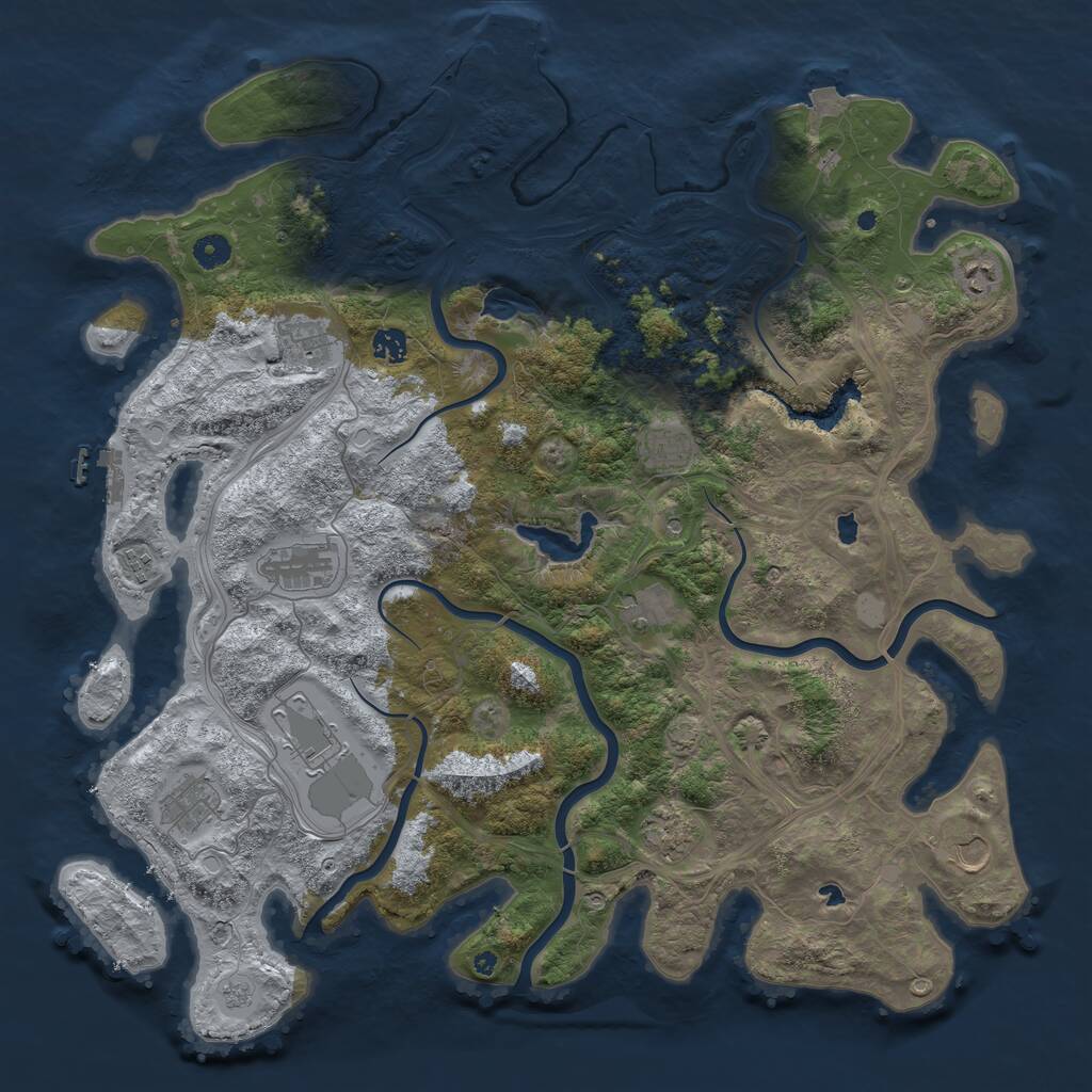 Rust Map: Procedural Map, Size: 4602, Seed: 872635, 17 Monuments