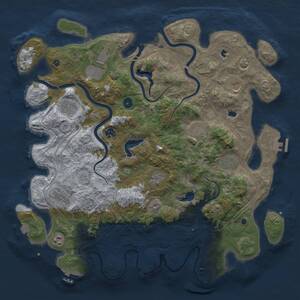 Thumbnail Rust Map: Procedural Map, Size: 4500, Seed: 1105934981, 16 Monuments