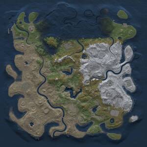 Thumbnail Rust Map: Procedural Map, Size: 4500, Seed: 272051634, 16 Monuments