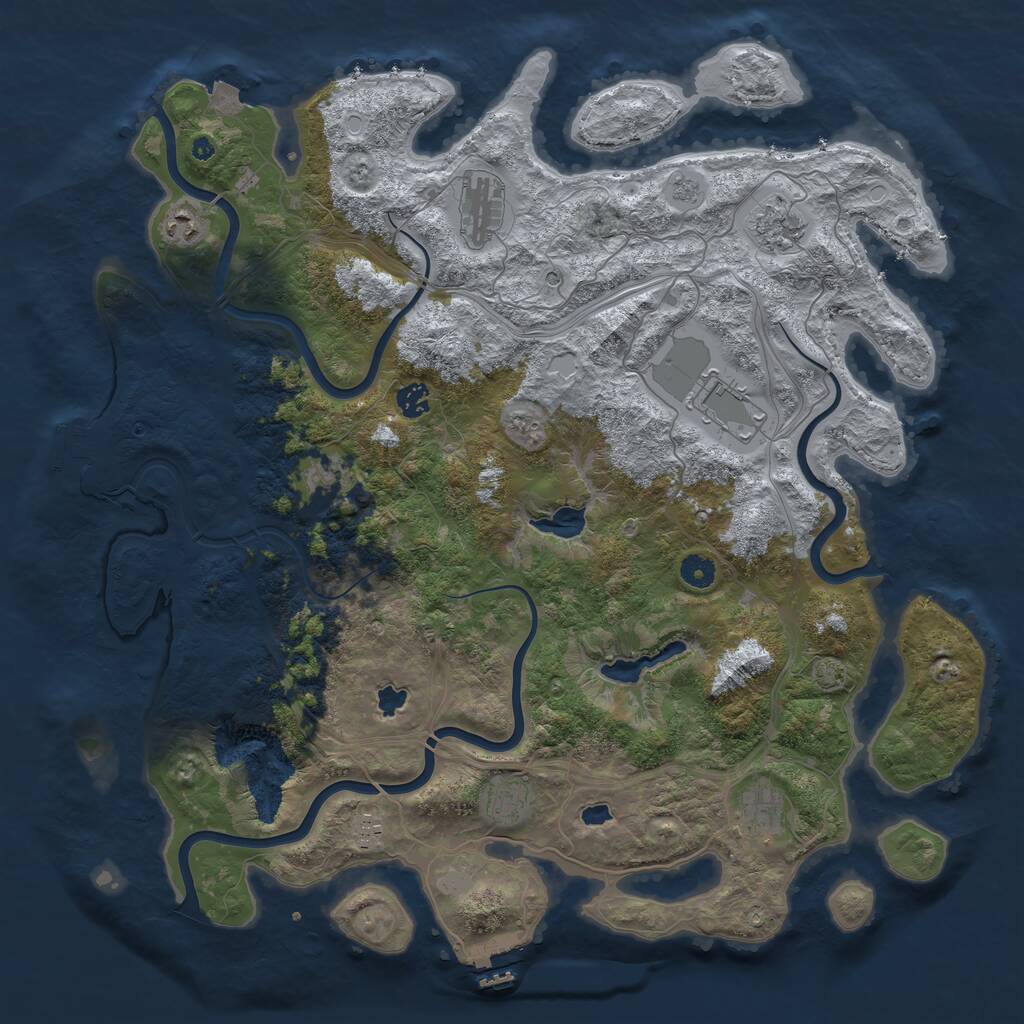 Rust Map: Procedural Map, Size: 4500, Seed: 194800933, 15 Monuments