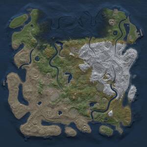 Thumbnail Rust Map: Procedural Map, Size: 4500, Seed: 1195662783, 16 Monuments