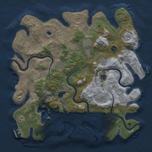 Thumbnail Rust Map: Procedural Map, Size: 4100, Seed: 1302321814, 16 Monuments