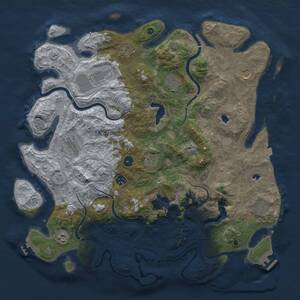 Thumbnail Rust Map: Procedural Map, Size: 4500, Seed: 843695842, 17 Monuments