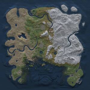 Thumbnail Rust Map: Procedural Map, Size: 4500, Seed: 40499891, 16 Monuments