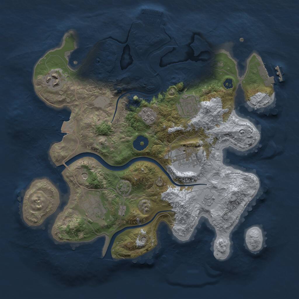 Rust Map: Procedural Map, Size: 3000, Seed: 822459618, 11 Monuments