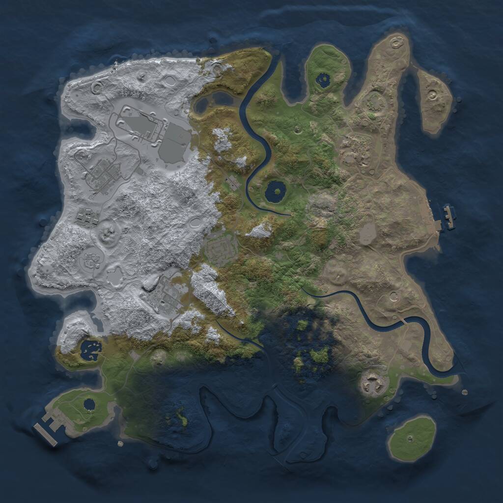 Rust Map: Procedural Map, Size: 3500, Seed: 1891952509, 14 Monuments