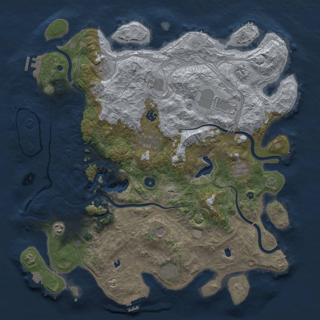 Rust Map: Procedural Map, Size: 4500, Seed: 1507412357, 17 Monuments