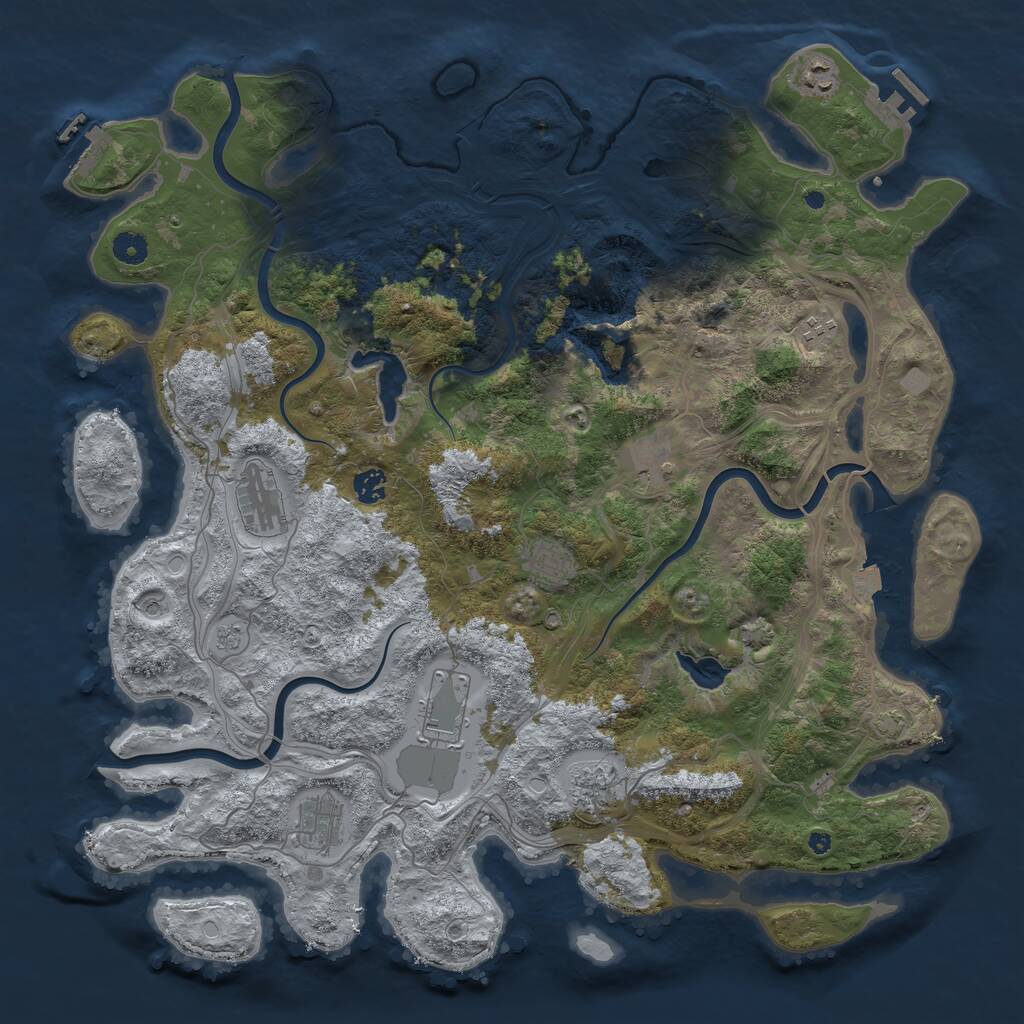 Rust Map: Procedural Map, Size: 4500, Seed: 1800254143, 15 Monuments