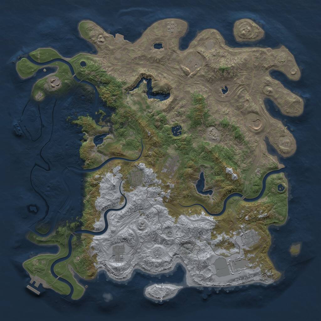 Rust Map: Procedural Map, Size: 4500, Seed: 678557761, 16 Monuments