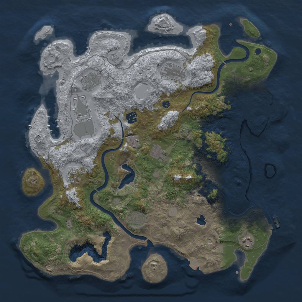 Rust Map: Procedural Map, Size: 4000, Seed: 6435645, 15 Monuments