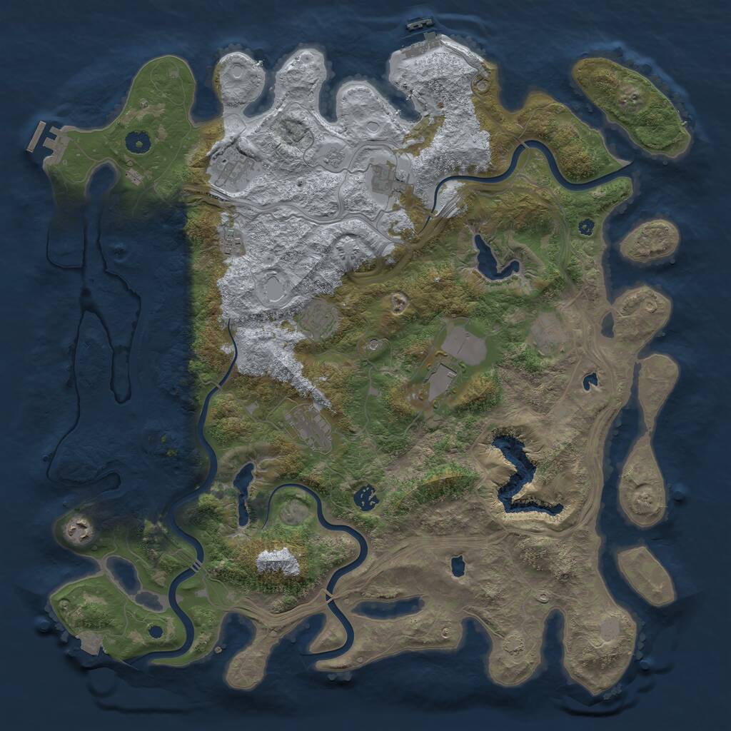 Rust Map: Procedural Map, Size: 4500, Seed: 410026701, 15 Monuments