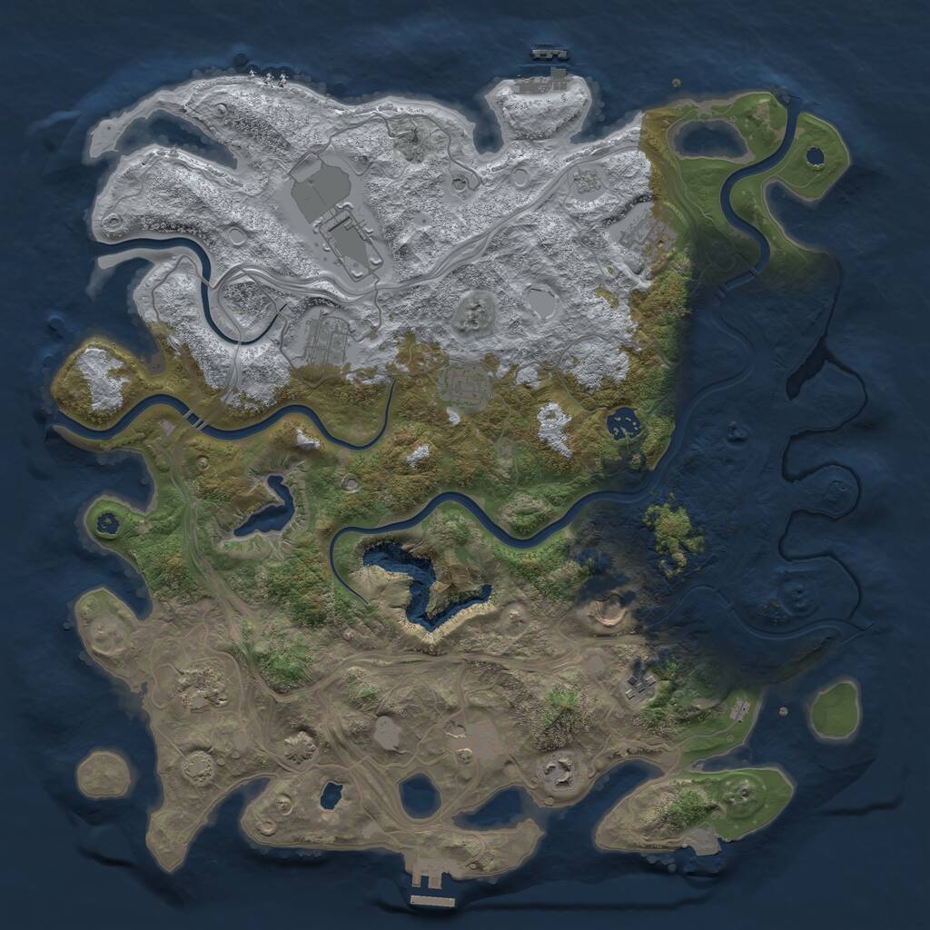 Rust Map: Procedural Map, Size: 4250, Seed: 1338105505, 16 Monuments