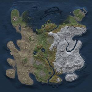 Thumbnail Rust Map: Procedural Map, Size: 3500, Seed: 997607595, 15 Monuments
