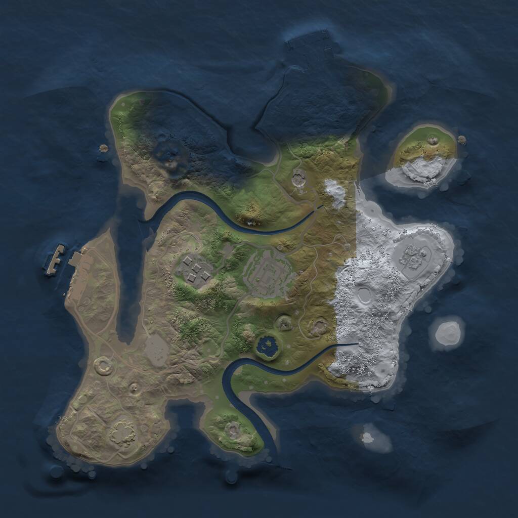 Rust Map: Procedural Map, Size: 2500, Seed: 563804732, 8 Monuments