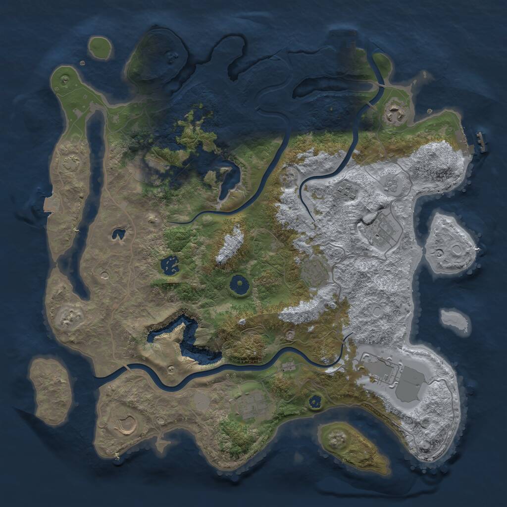 Rust Map: Procedural Map, Size: 4000, Seed: 448153255, 15 Monuments