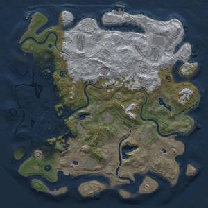 Thumbnail Rust Map: Procedural Map, Size: 4500, Seed: 1582212853, 16 Monuments