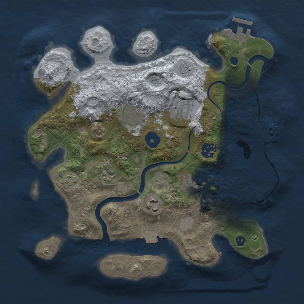Rust Map: Procedural Map, Size: 3000, Seed: 217291837, 12 Monuments