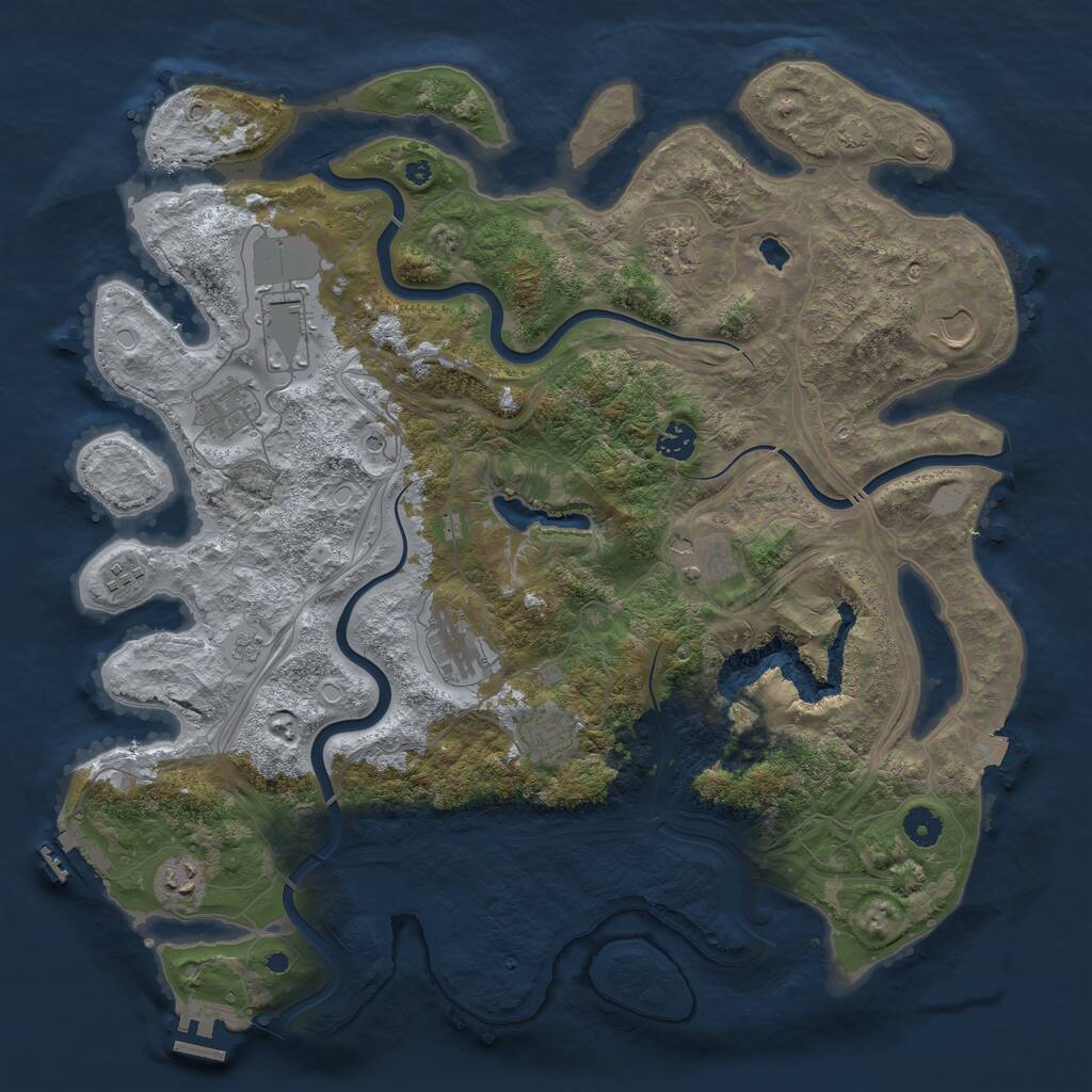 Rust Map: Procedural Map, Size: 4250, Seed: 798472877, 16 Monuments