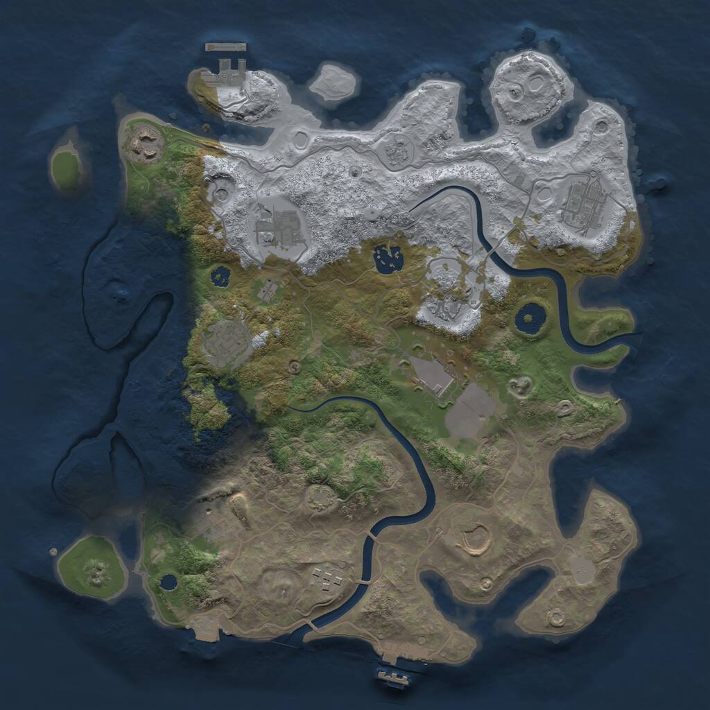 Rust Map: Procedural Map, Size: 3500, Seed: 818478096, 16 Monuments