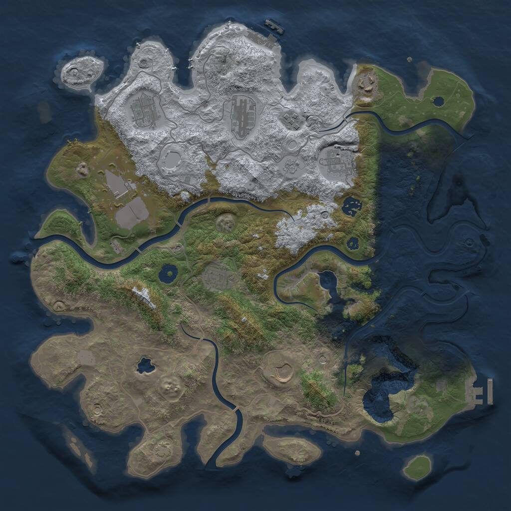 Rust Map: Procedural Map, Size: 4000, Seed: 2300, 15 Monuments