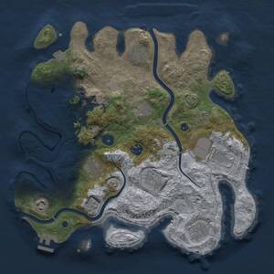 Thumbnail Rust Map: Procedural Map, Size: 3500, Seed: 183231176, 14 Monuments