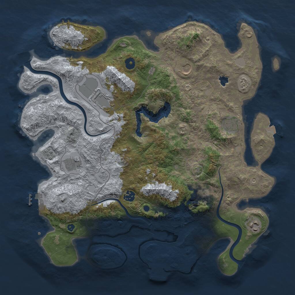 Rust Map: Procedural Map, Size: 4000, Seed: 941502723, 14 Monuments