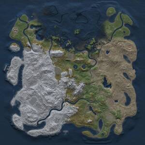 Thumbnail Rust Map: Procedural Map, Size: 5000, Seed: 46450824, 17 Monuments