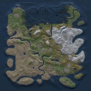 Thumbnail Rust Map: Procedural Map, Size: 4500, Seed: 151676920, 17 Monuments