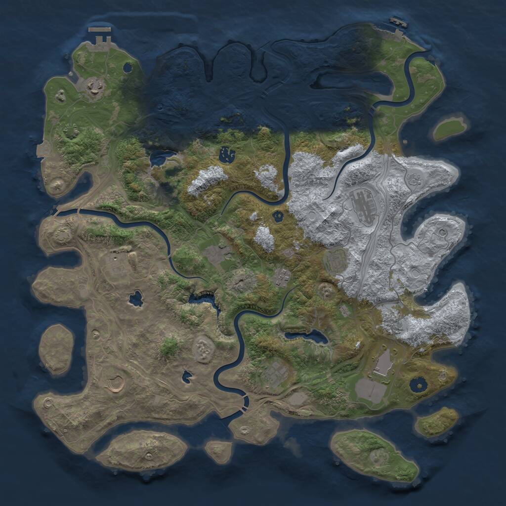 Rust Map: Procedural Map, Size: 4500, Seed: 151676920, 17 Monuments