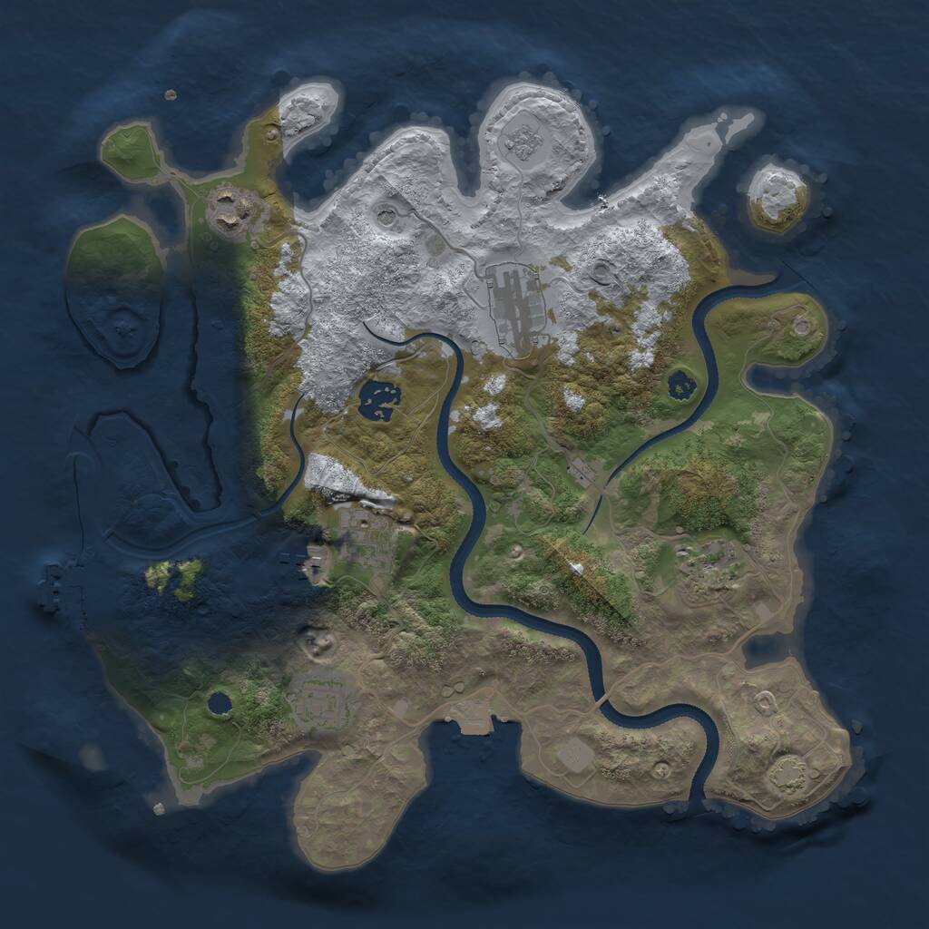 Rust Map: Procedural Map, Size: 3300, Seed: 1809242041, 12 Monuments