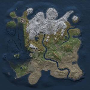 Thumbnail Rust Map: Procedural Map, Size: 3300, Seed: 1809242041, 12 Monuments