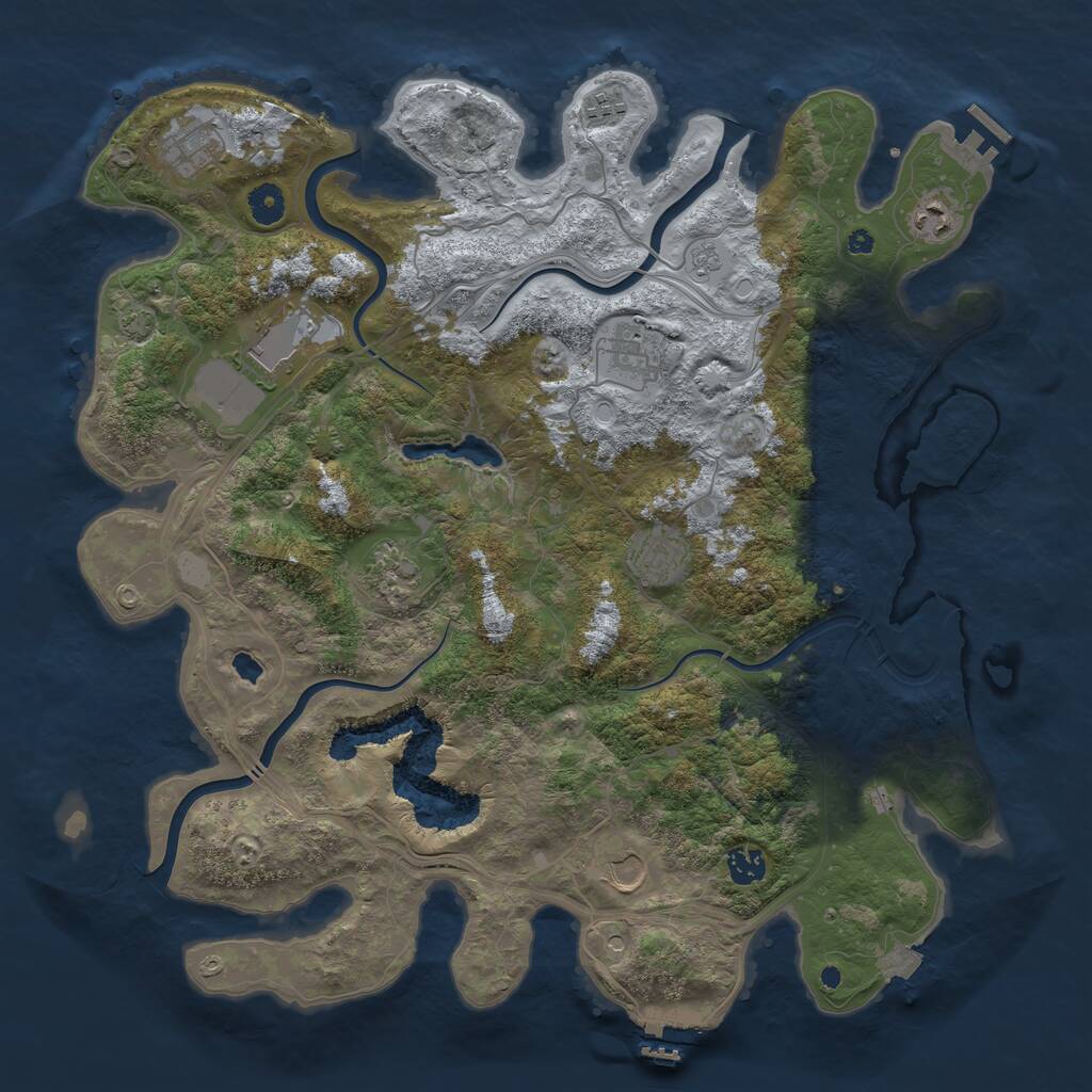 Rust Map: Procedural Map, Size: 4250, Seed: 279625273, 15 Monuments