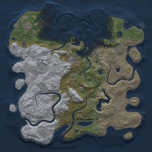 Thumbnail Rust Map: Procedural Map, Size: 4250, Seed: 462975605, 14 Monuments